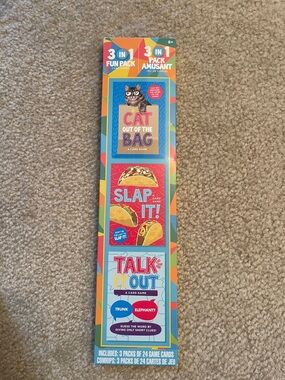 3-in-1 Card Game Pack - Cat Out of the Bag / Slap It! / Talk It Out - Multicolor